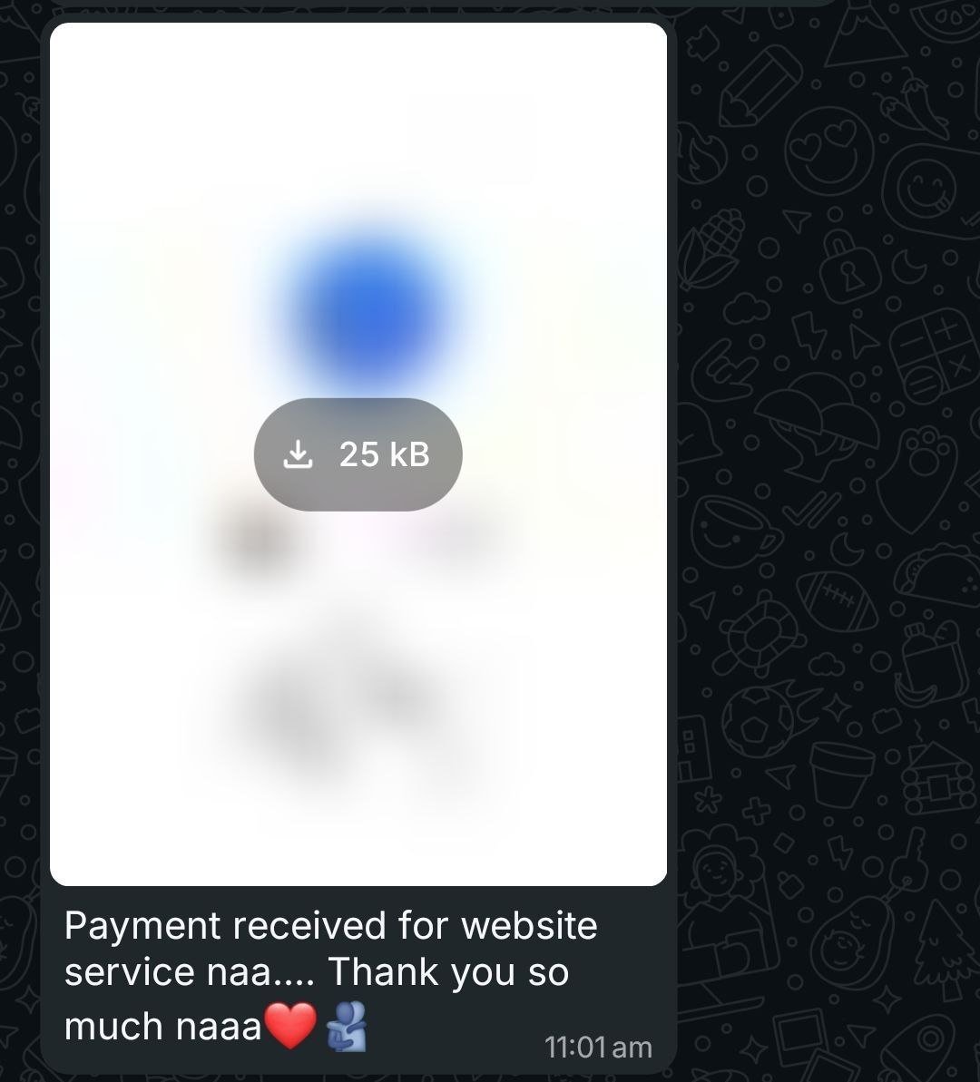 Client Payment Receipt Screenshot